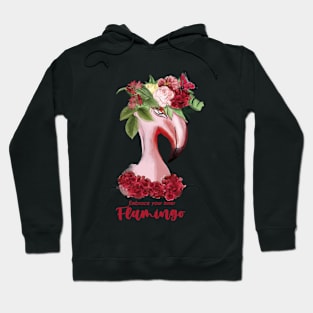 Awesome Flamingo with flowers Hoodie